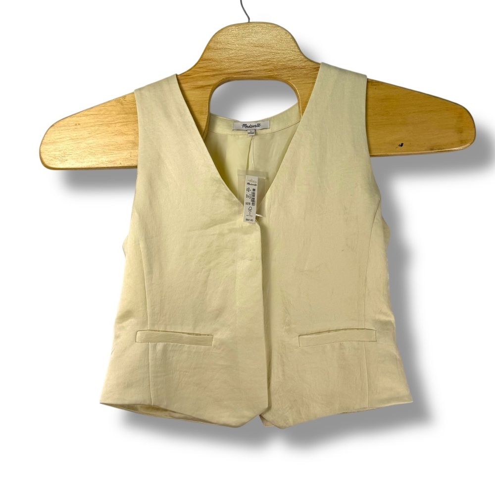 Madewell Cream Tailored Sleeveless Vest Size‎ 6 Business Casual NWT $92